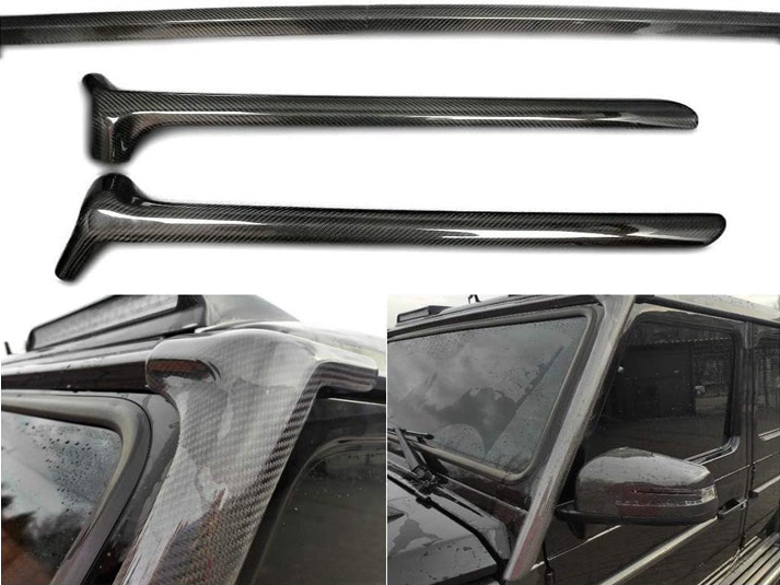 Mercedes-Benz G-Wagon W463 Carbon Fiber Windscreen Frame Trim A-Pillar Covers